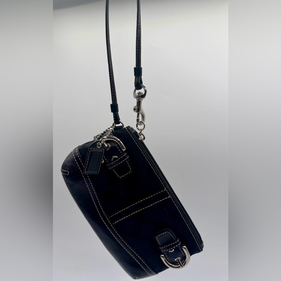 Coach Black SOHO Wristlet with Silver Accents | Very Good Condition - Picture 4 of 14